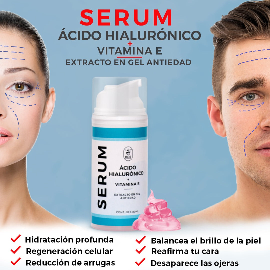 𝗦𝗲𝗿𝘂𝗺 𝗱𝗲 𝗔́𝗰𝗶𝗱𝗼 𝗛𝗶𝗮𝗹𝘂𝗿𝗼𝗻𝗶𝗰𝗼 + 𝗩𝗶𝘁𝗮𝗺𝗶𝗻𝗮 𝗘 | 𝗘𝘅𝘁𝗿𝗮𝗰𝘁𝗼 𝗲𝗻 𝗚𝗲𝗹 𝗔𝗻𝘁𝗶𝗲𝗱𝗮𝗱, 𝗥𝗲𝘀𝘁𝗮𝘂𝗿𝗮 𝗹𝗮 𝗟𝘂𝗺𝗶𝗻𝗼𝘀𝗶𝗱𝗮𝗱 𝘆 𝗘𝗹𝗮𝘀𝘁𝗶𝗰𝗶𝗱𝗮𝗱 𝗱𝗲 𝗹𝗮 𝗽𝗶𝗲𝗹 | 𝗗𝘂́𝗼, 𝟴𝟬 𝗠𝗟